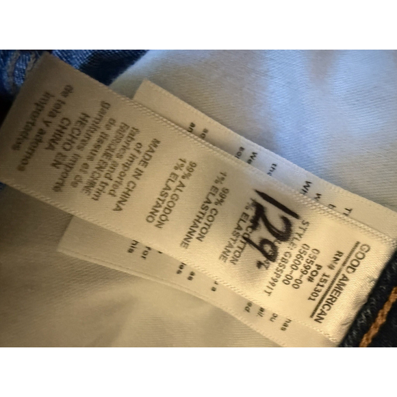 Good American Bombshell Denim Shorts Blue Women's Size 22 - Picture 7 of 9